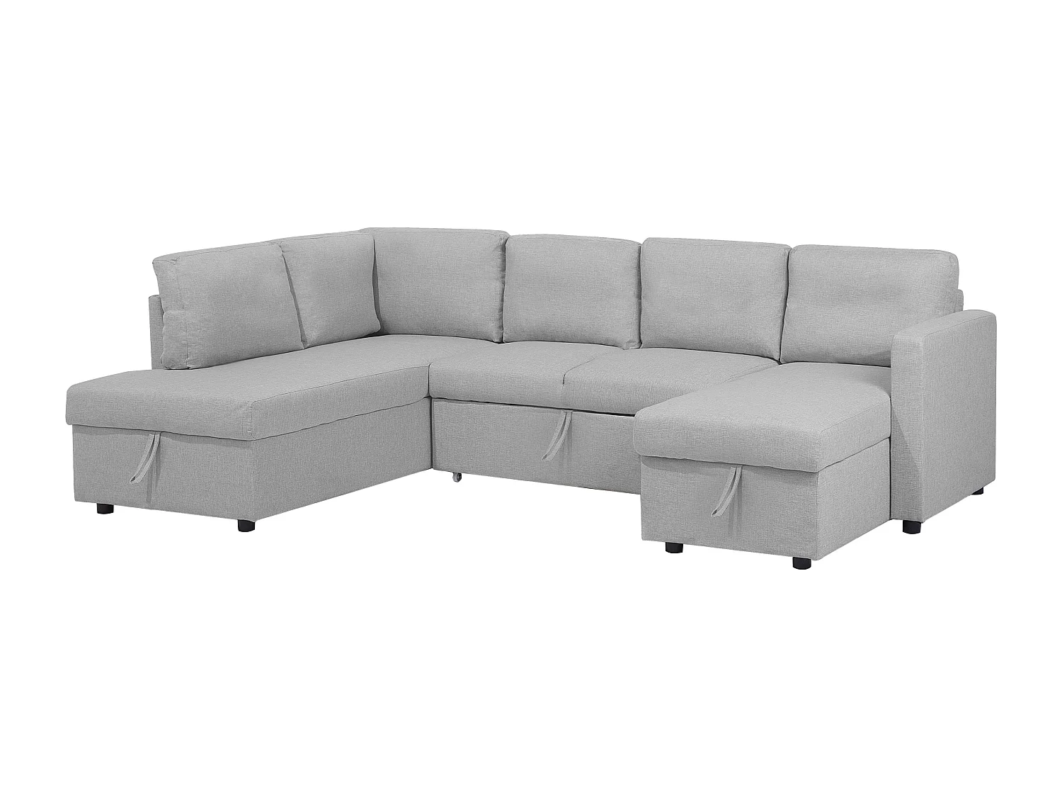 Bequemes Sofa 2 x Chaiselouge Polsterbezug hellgrau Karrabo