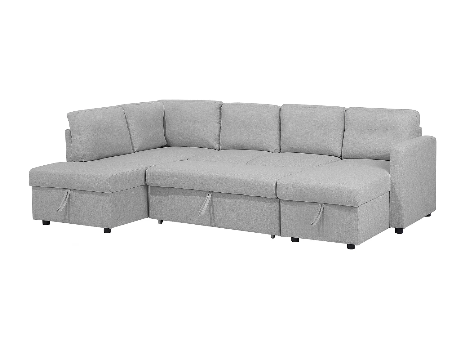 Bequemes Sofa 2 x Chaiselouge Polsterbezug hellgrau Karrabo