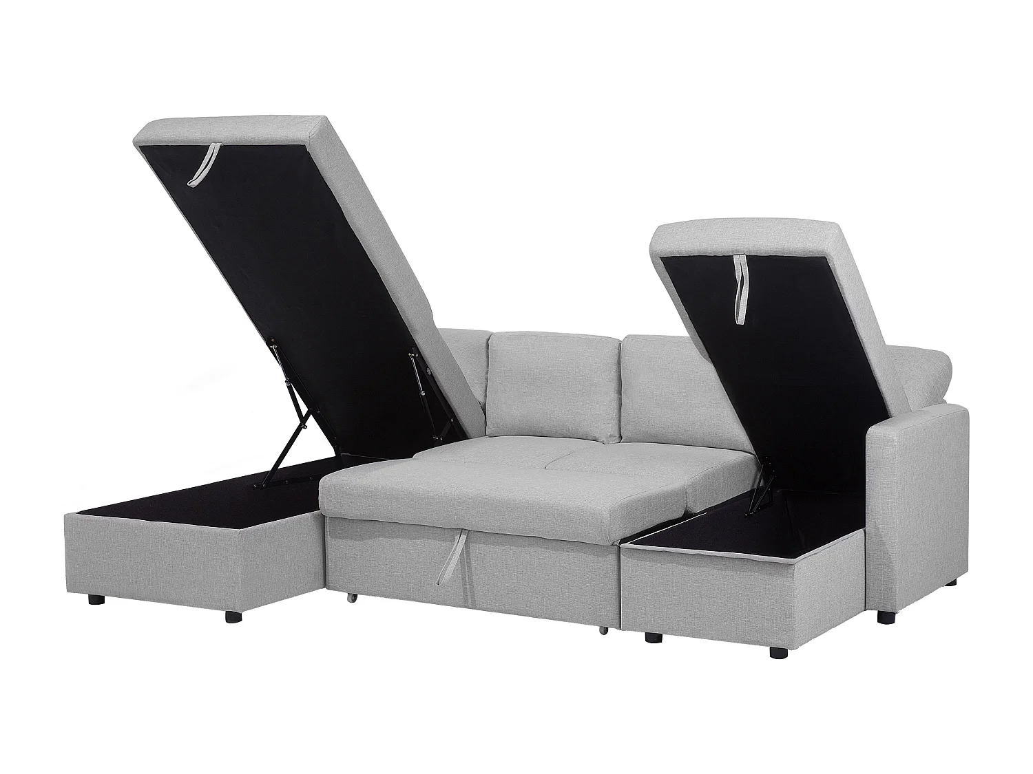 Bequemes Sofa 2 x Chaiselouge Polsterbezug hellgrau Karrabo