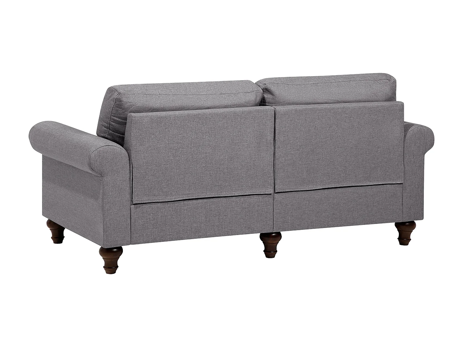 Klassisches Sofa 3-Sitzer Polsterbezug 2 Zierkissen hellgrau Otra II