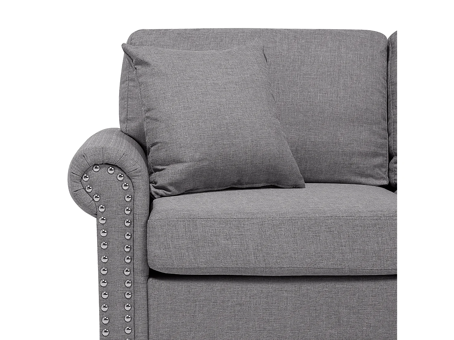 Klassisches Sofa 3-Sitzer Polsterbezug 2 Zierkissen hellgrau Otra II