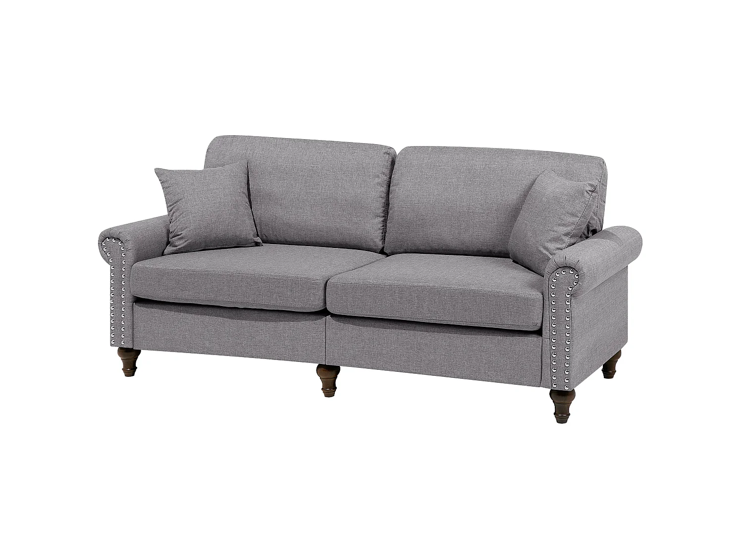 Sofa OTRA Stoff Hellgrau 3-Sitzer