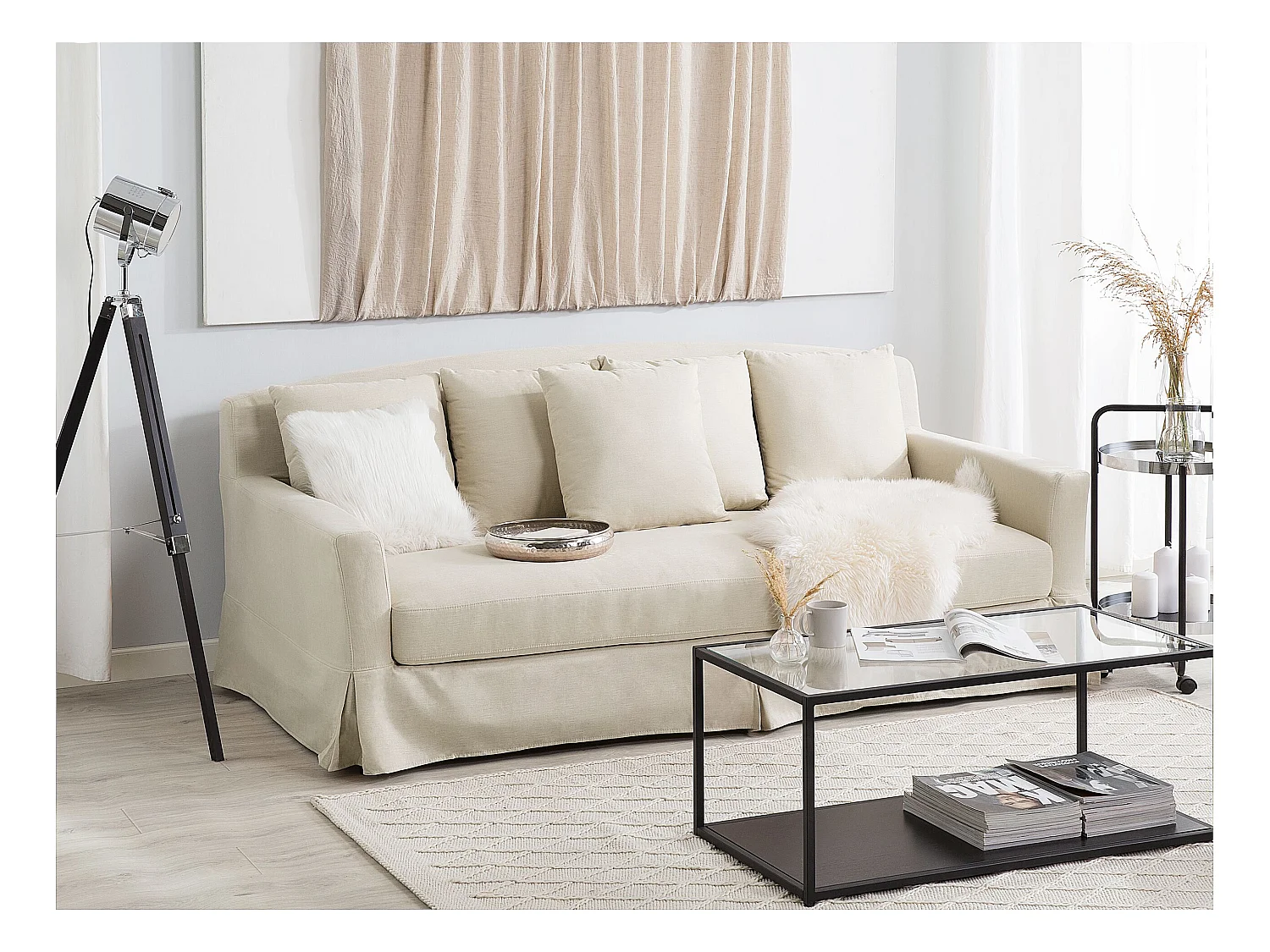 Bank GILJA Stof Beige 3-zitter