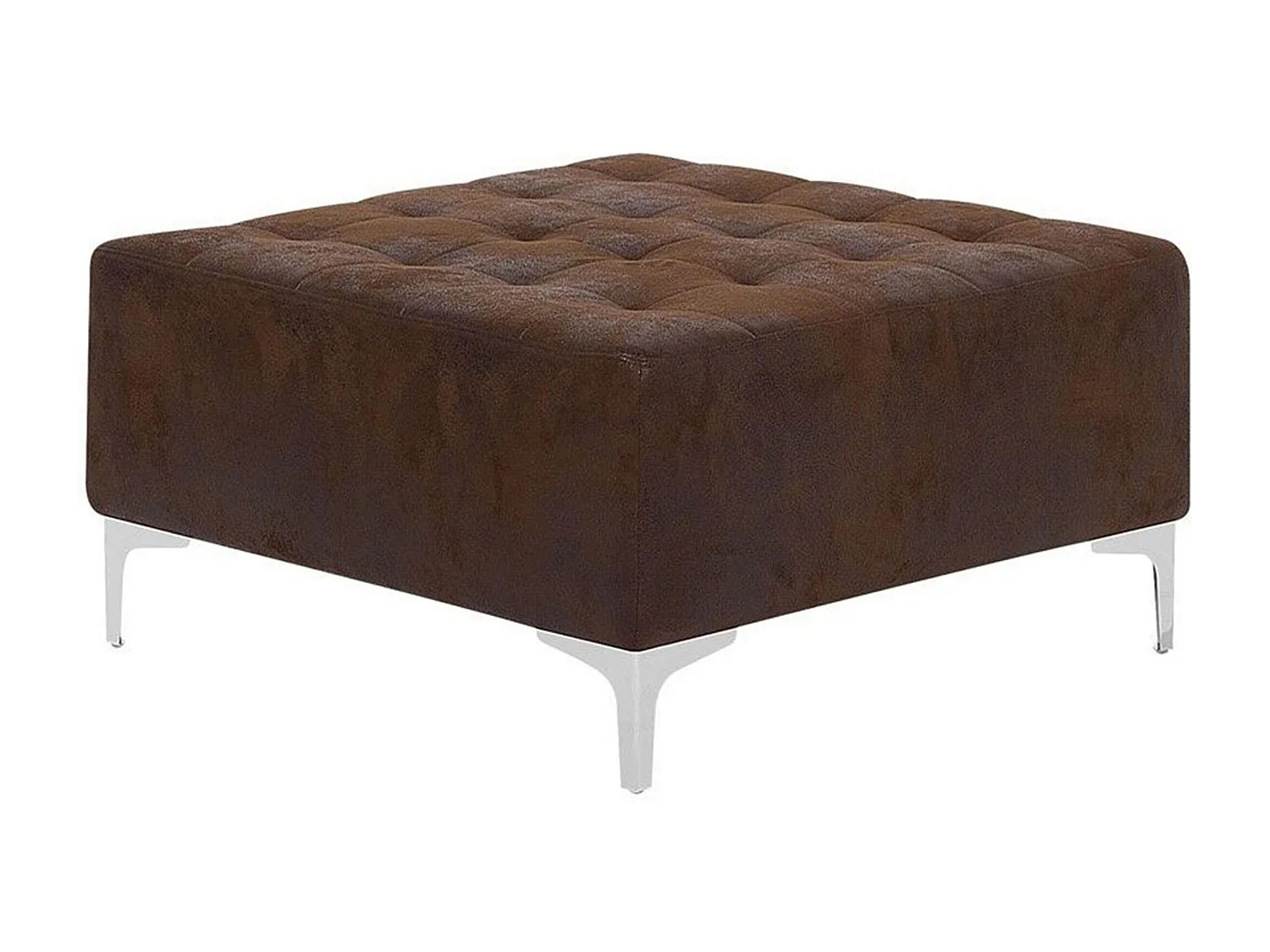 Canapé-lit d'angle modulable 5 places ABERDEEN Cuir PU Marron avec ottoman Côté droit