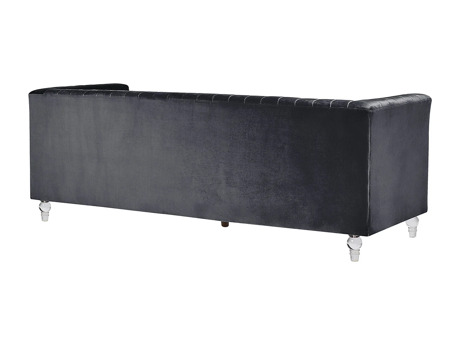 Sofa ARVIKA Welur Czarny dla 3 osób