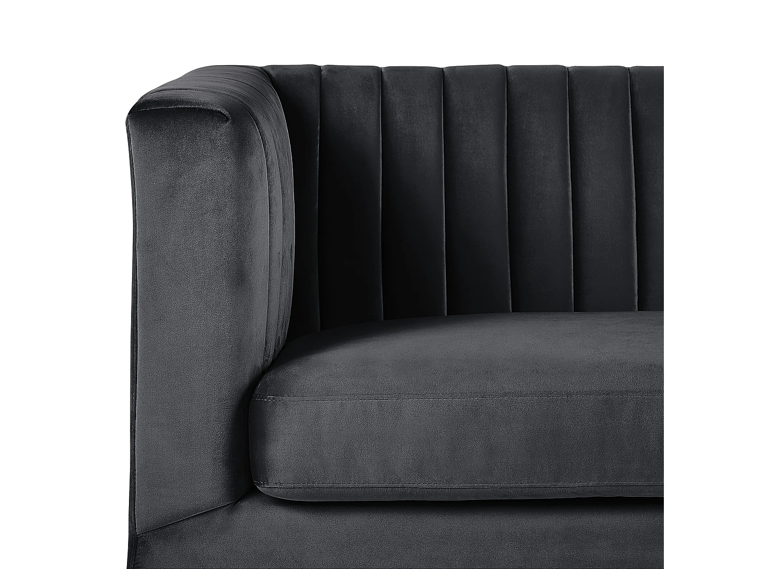 Sofa ARVIKA Welur Czarny dla 3 osób