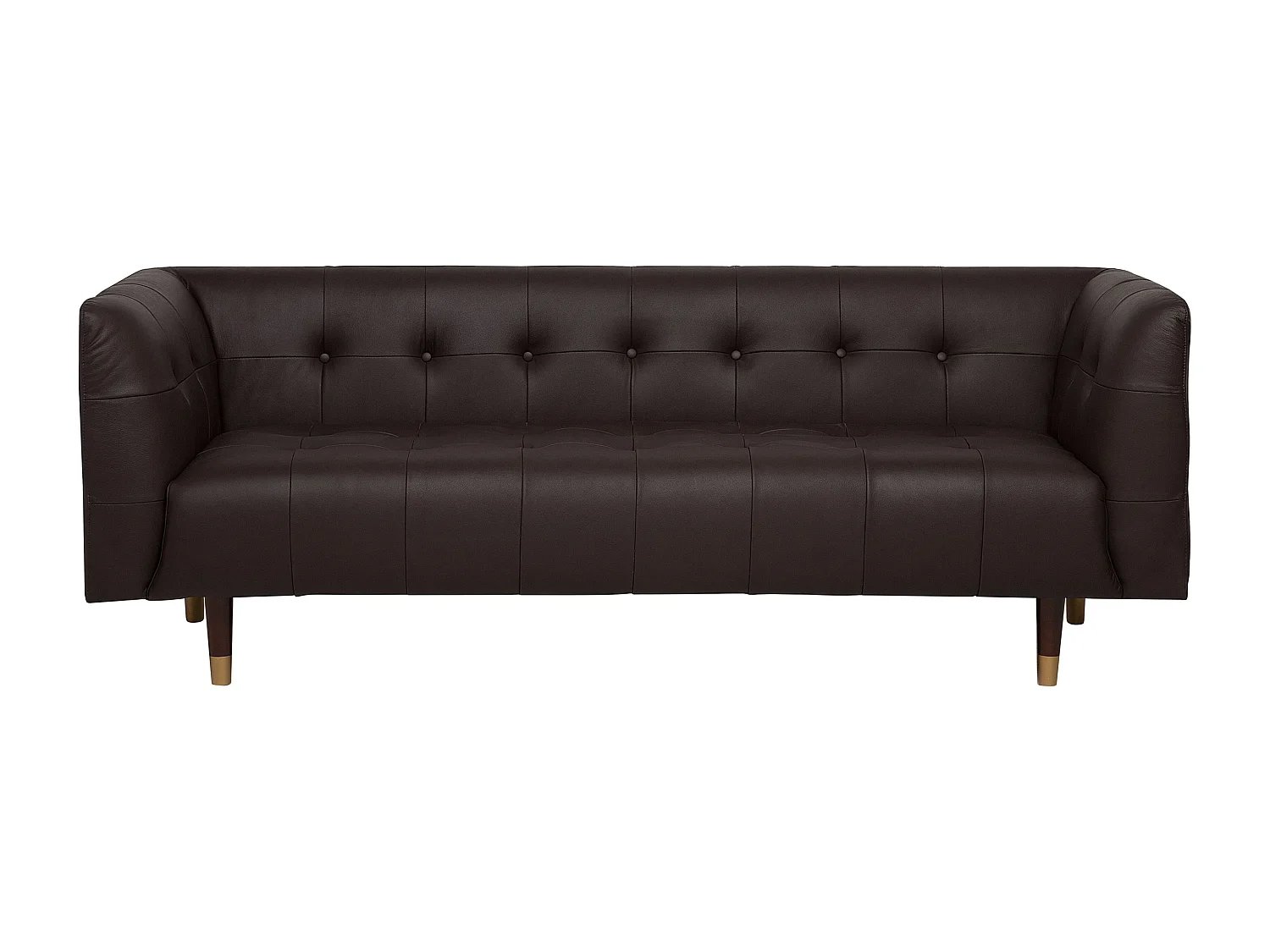 Komfortables Sofa aus Leder braun Couch 3er Sitzer Byske