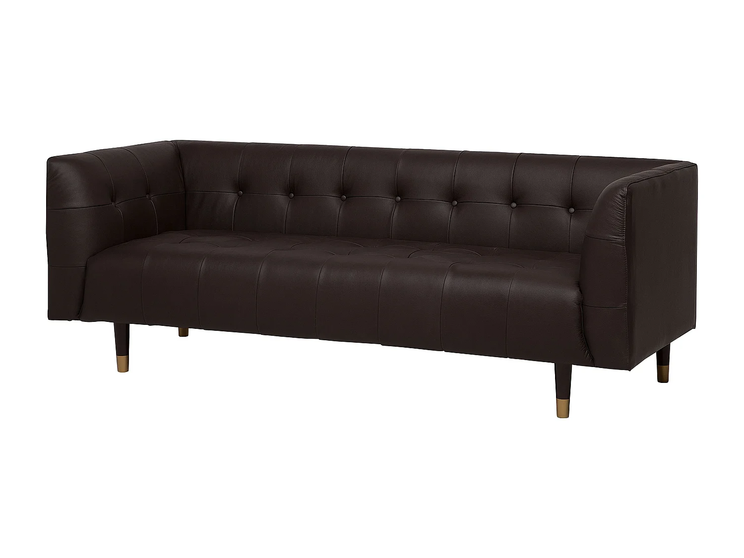 Komfortables Sofa aus Leder braun Couch 3er Sitzer Byske