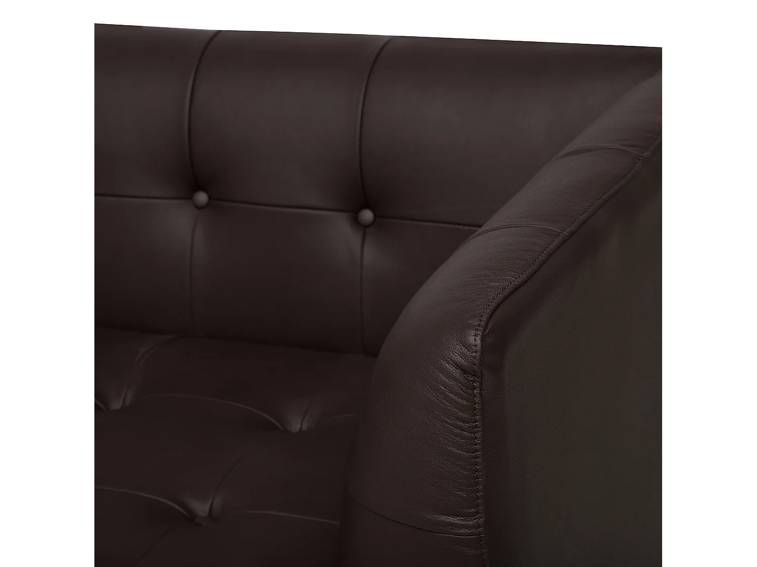 Komfortables Sofa aus Leder braun Couch 3er Sitzer Byske