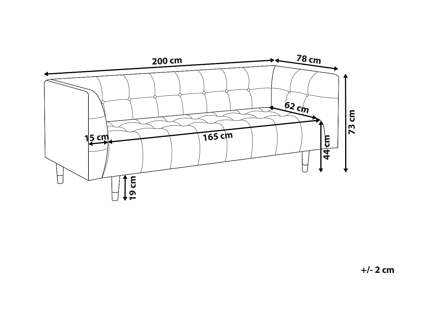 Bank BYSKE Leer Donkerbruin 3-zitter
