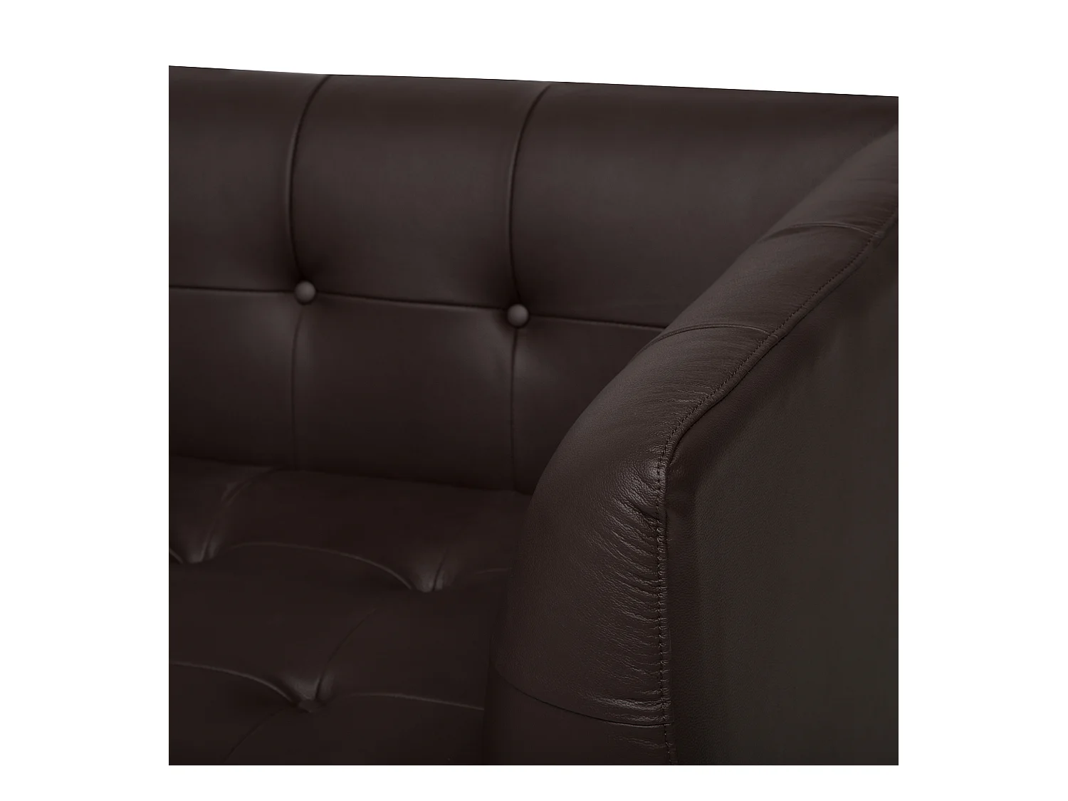 Bank BYSKE Leer Donkerbruin 3-zitter