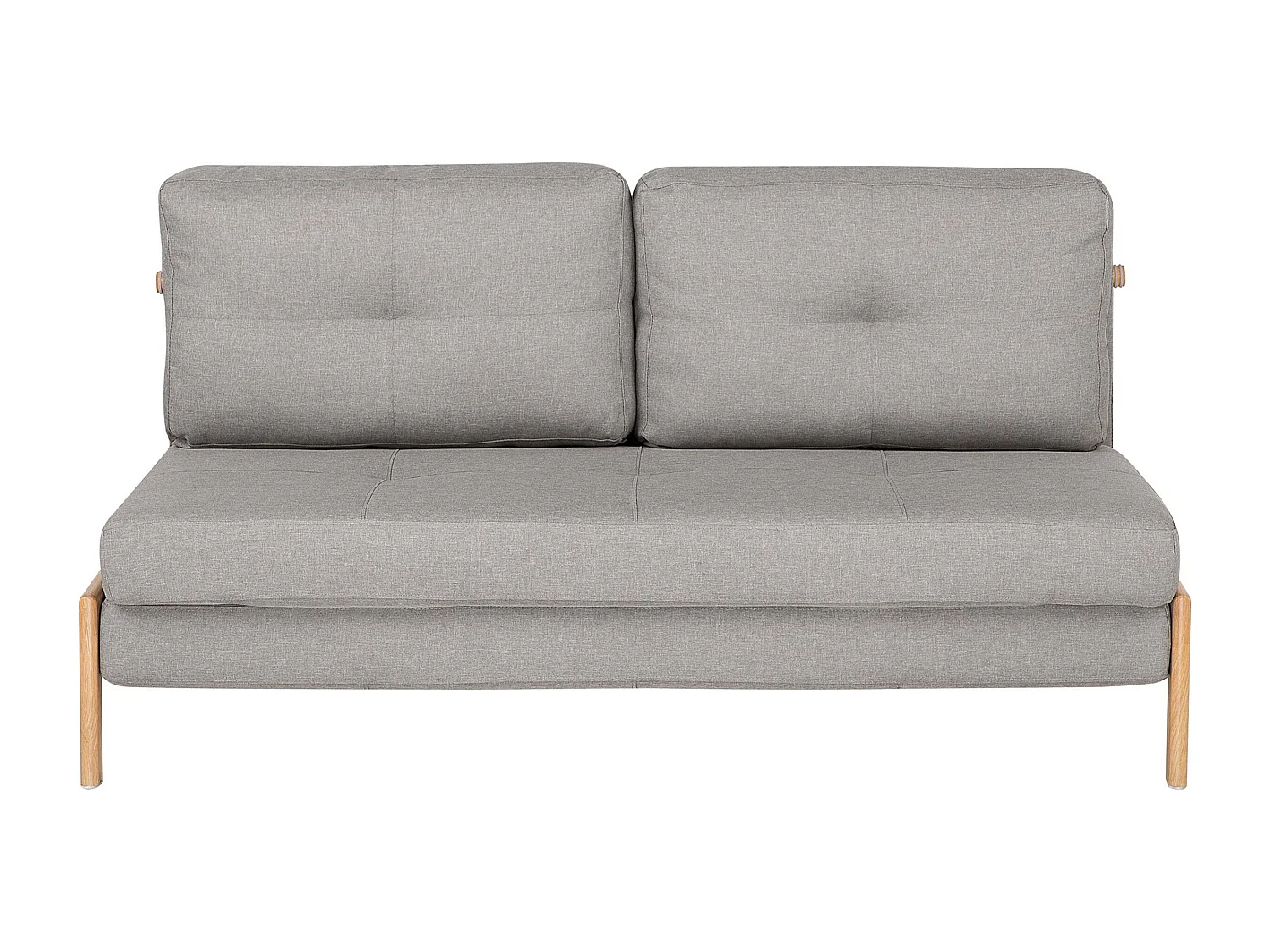 2-Sitzer Schlafsofa Stoffbezug helles Grau gesteppt hohe Metallbeine Edland