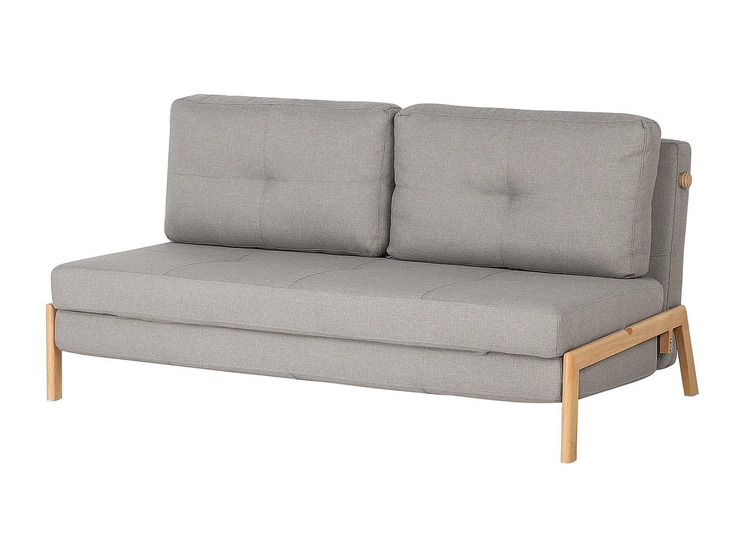 2-Sitzer Schlafsofa Stoffbezug helles Grau gesteppt hohe Metallbeine Edland