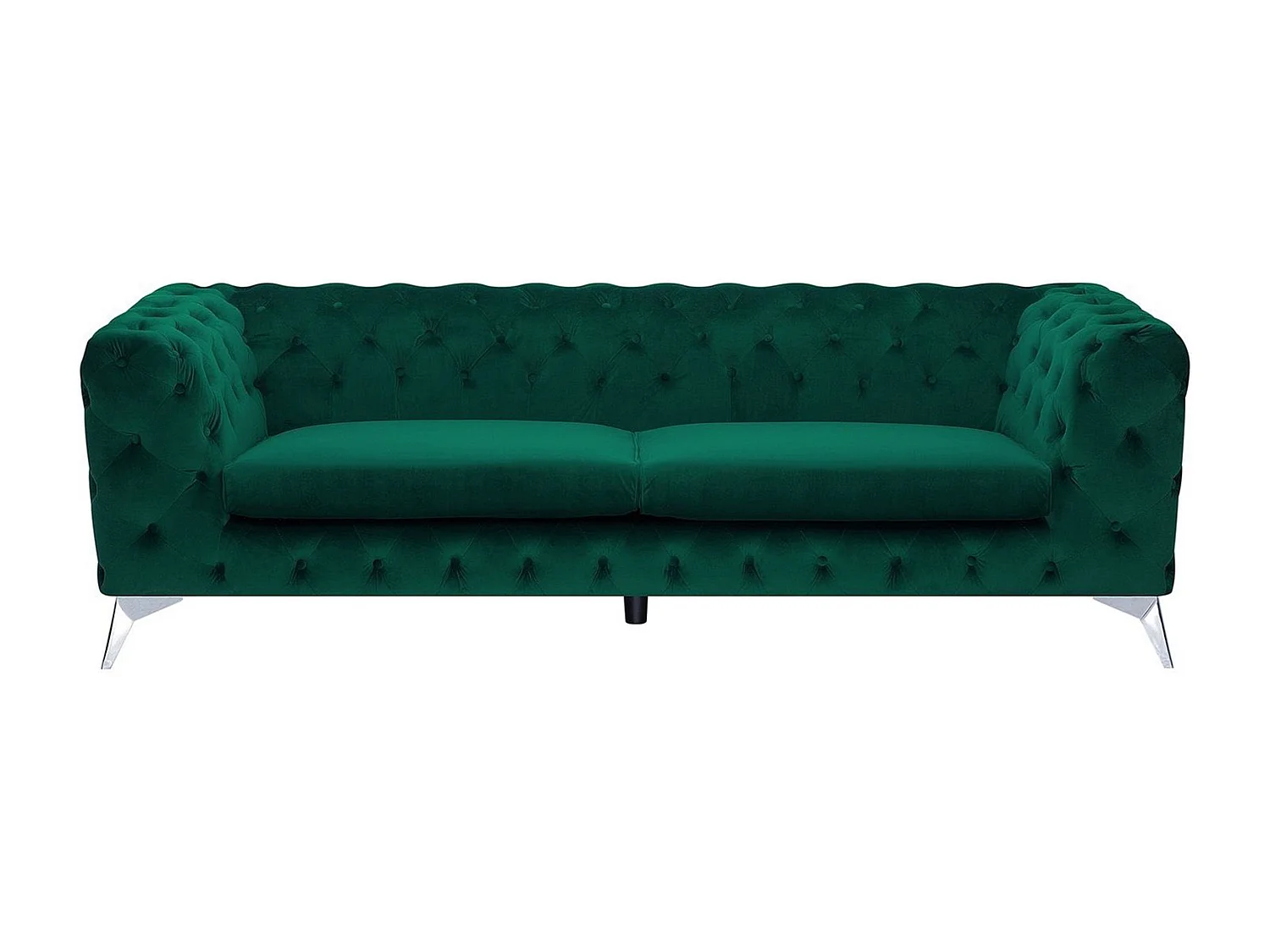 Sofá SOTRA Veludo Verde esmeralda 3 lugares