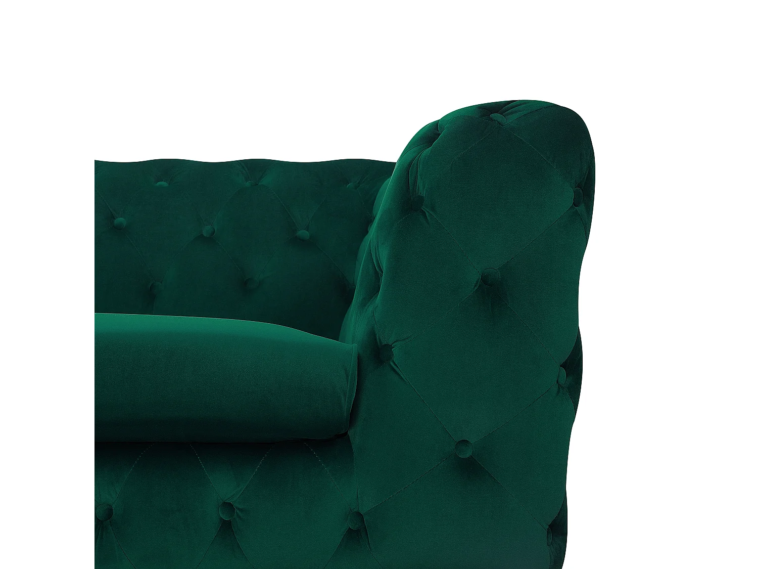 Sofá SOTRA Veludo Verde esmeralda 3 lugares