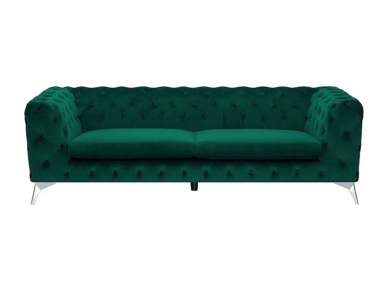 Sofá SOTRA Terciopelo Verde esmeralda 3 plazas