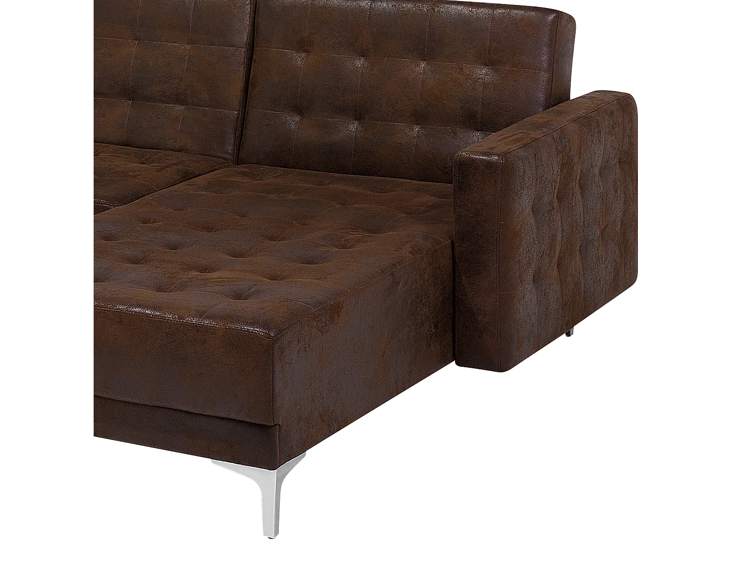 Canapé-lit modulable en forme de U 6 places ABERDEEN Cuir PU Marron avec ottoman