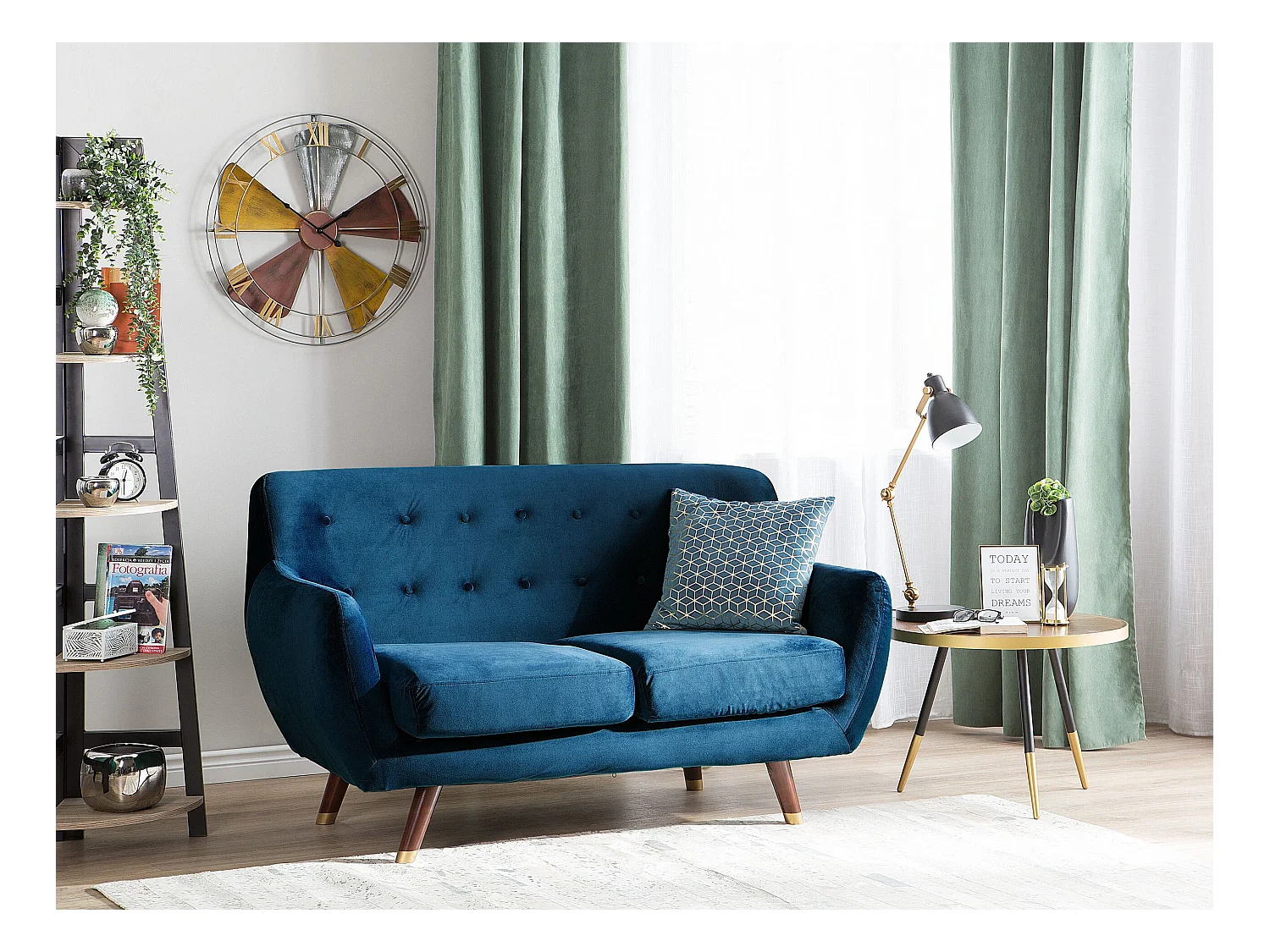 Bank BODO Fluweel Marineblauw 2-zitter