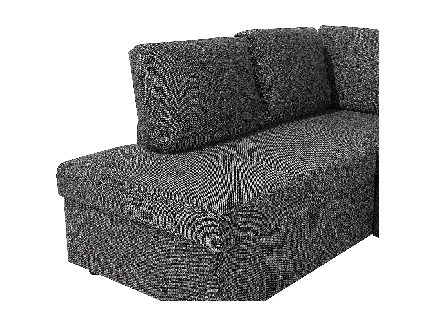 Canapé-lit en forme de U 5 places KARRABO Tissu Gris foncé avec rangement