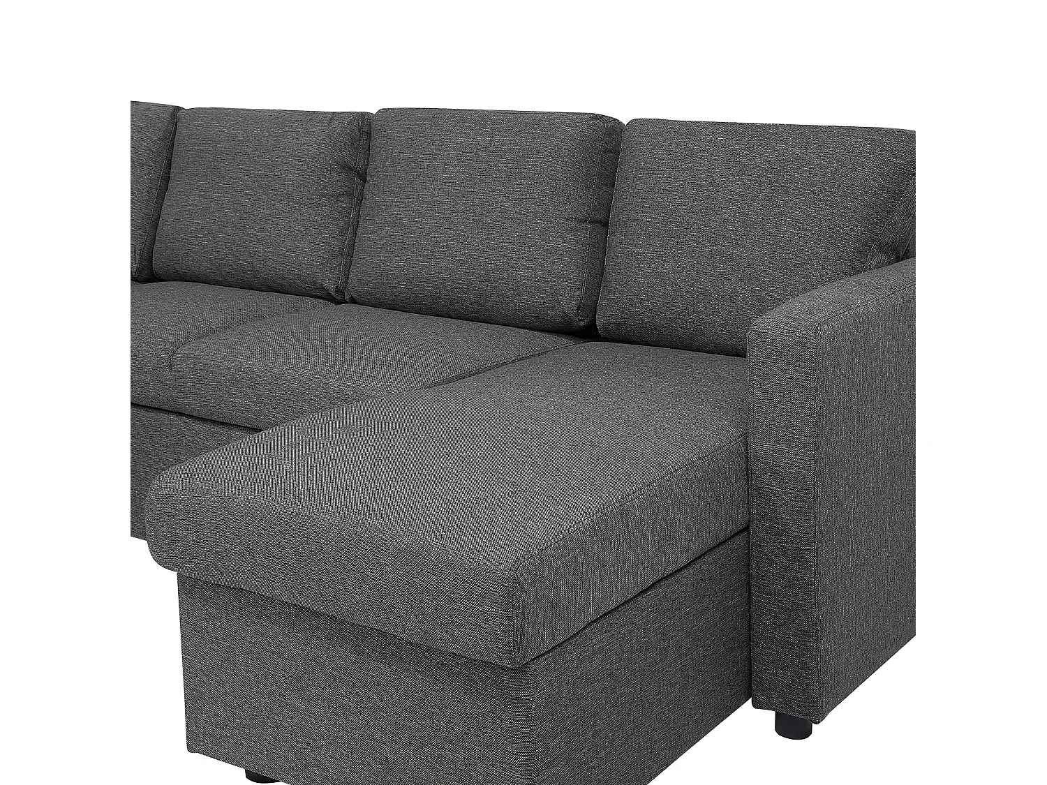 Canapé-lit en forme de U 5 places KARRABO Tissu Gris foncé avec rangement