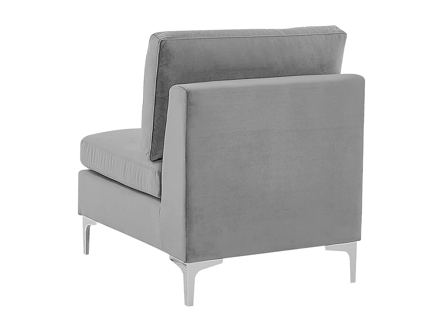Canapé d'Angle Modulable - Evja - Côté Gauche, 6 Modules et Pouf, en Velours, Gris