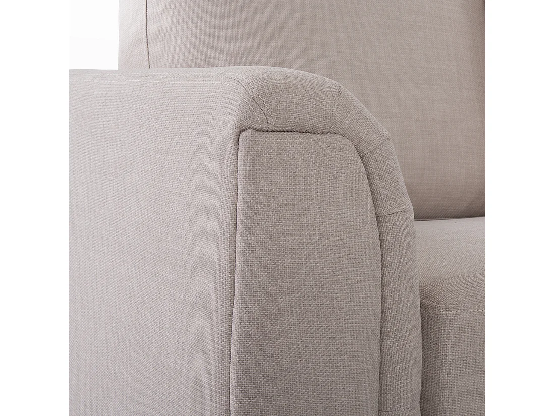 Divano angolare OSLO Tessuto Beige con ottomana 5 posti Lato Sinistro