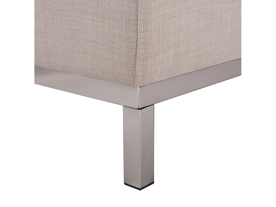 Divano angolare OSLO Tessuto Beige con ottomana 5 posti Lato Sinistro