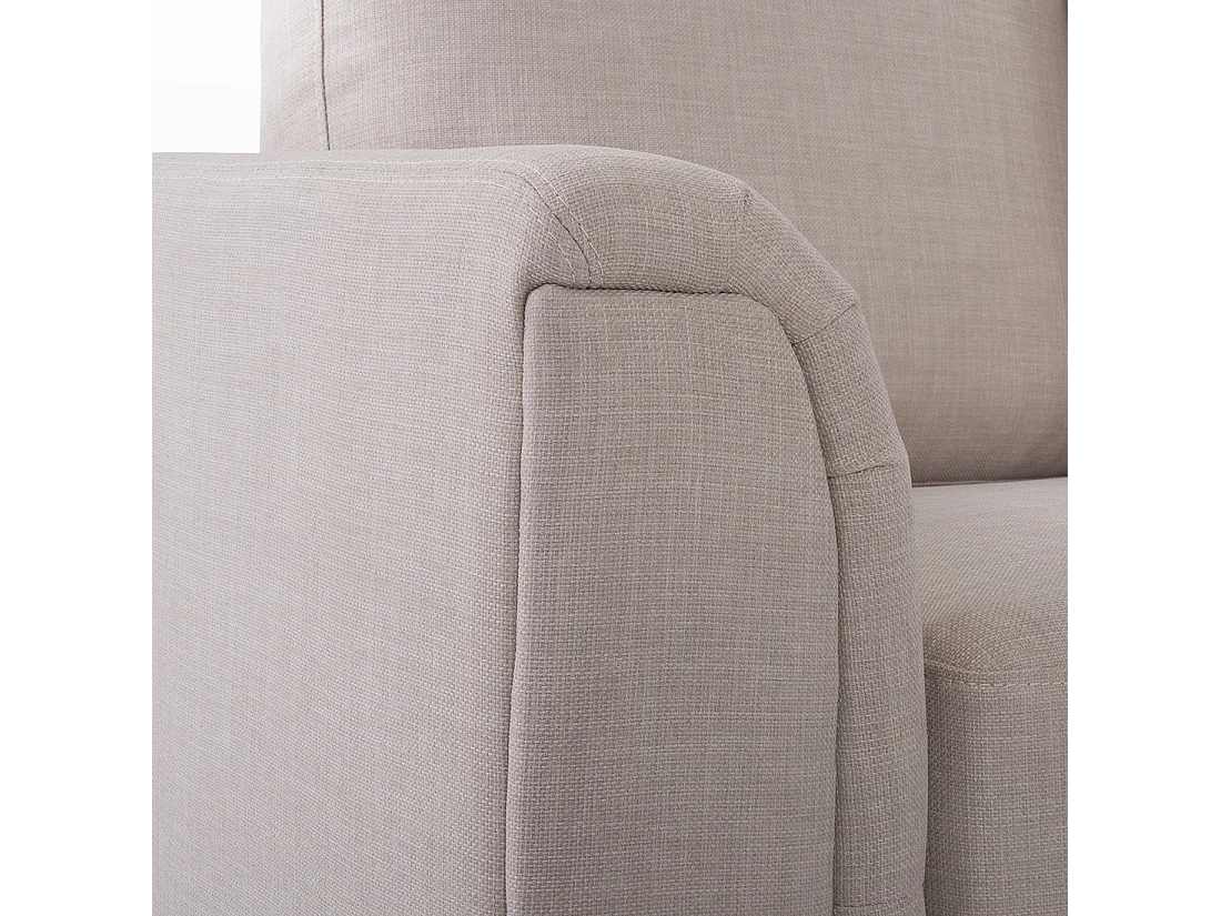 Hoekbank OSLO Stof Beige Met ottomaan 5-zitter Linkerzijde