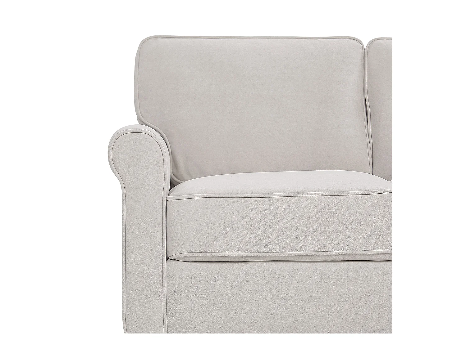 Bank RONNEBY Fluweel Lichtbeige 3-zitter