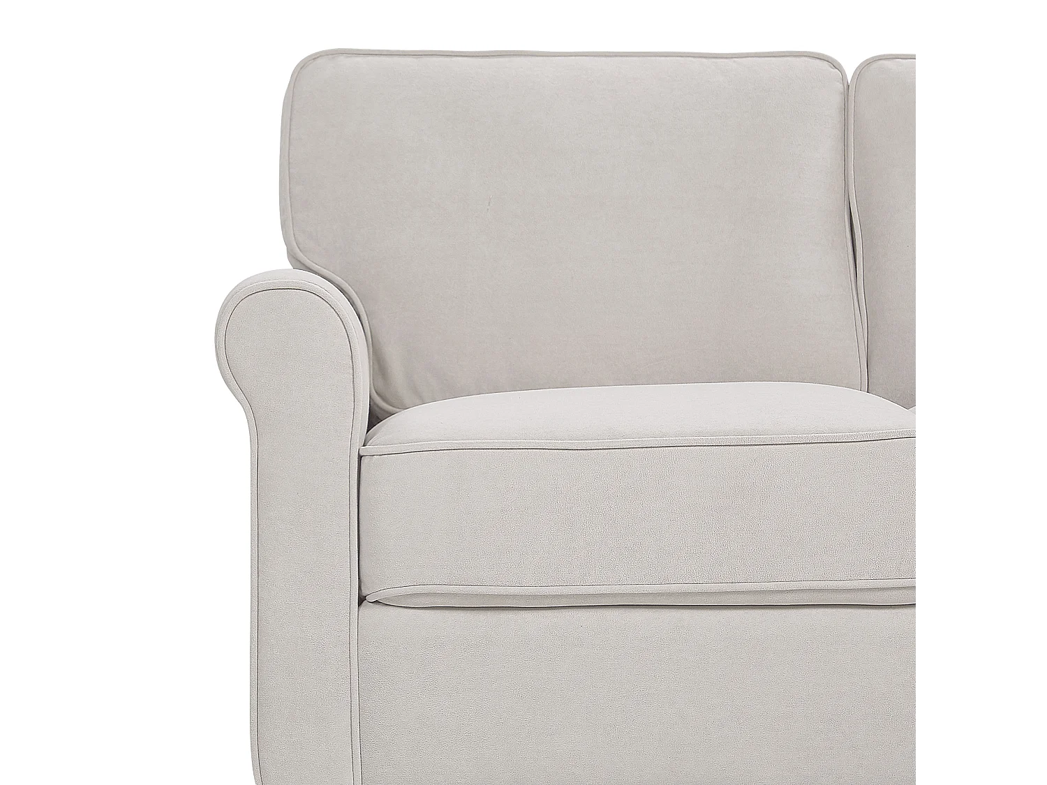 Bank RONNEBY Fluweel Lichtbeige 3-zitter