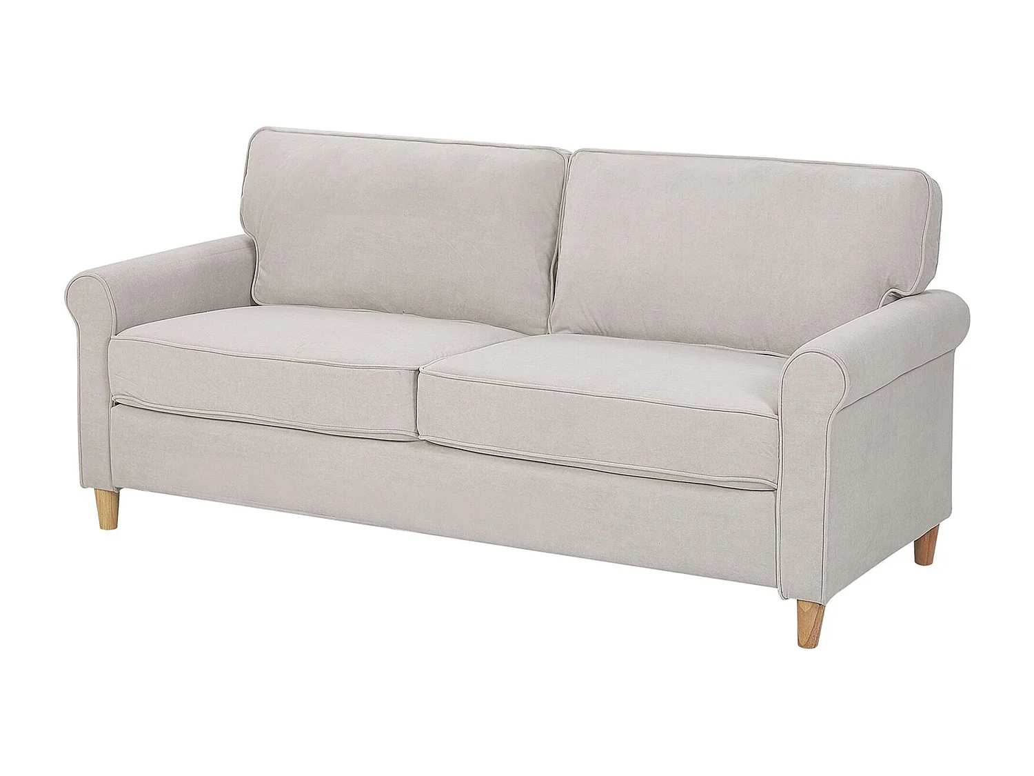Bank RONNEBY Fluweel Lichtbeige 3-zitter