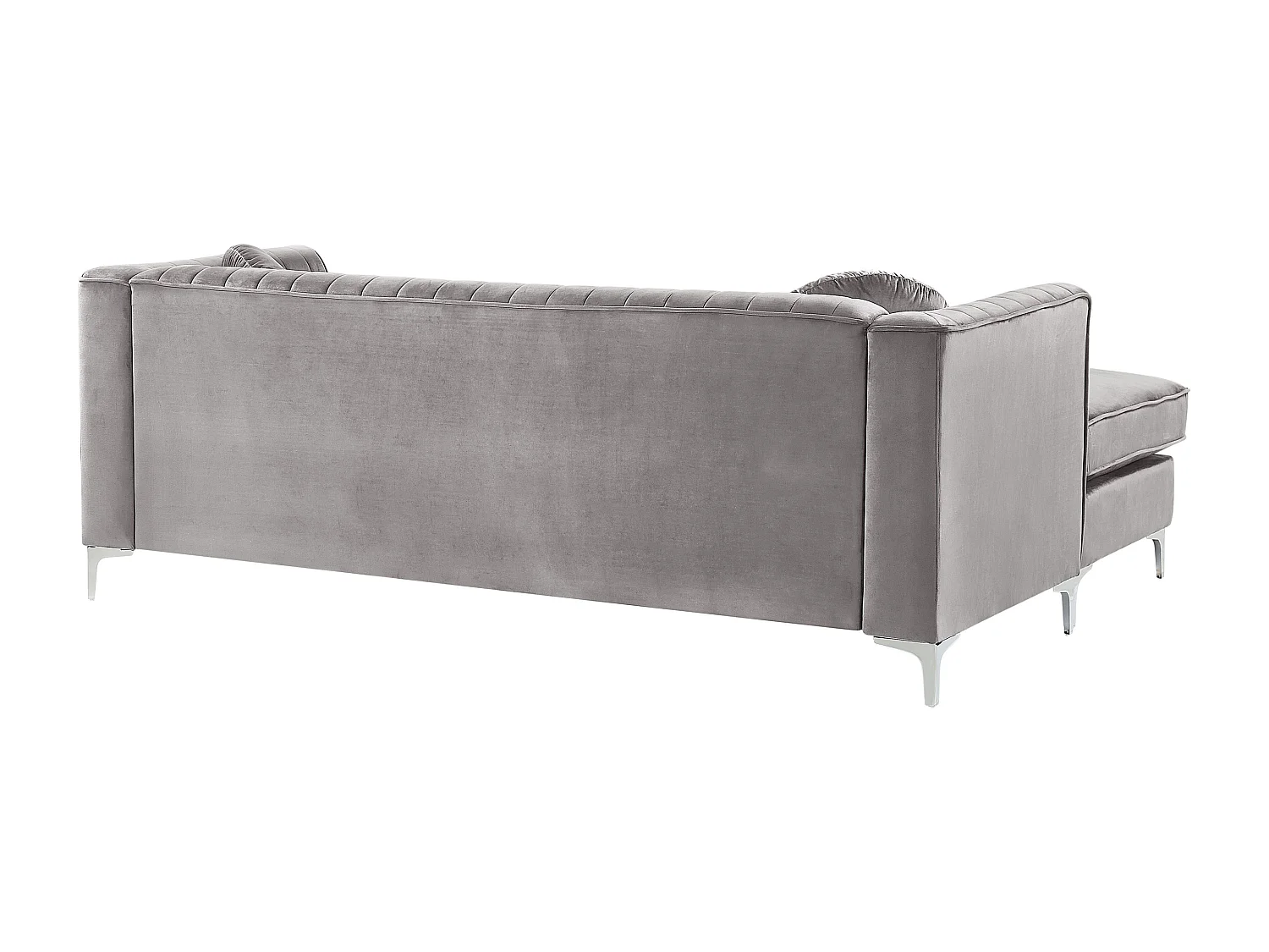 Canapé d'Angle - Timra - Côté Droite, en Velours, Gris