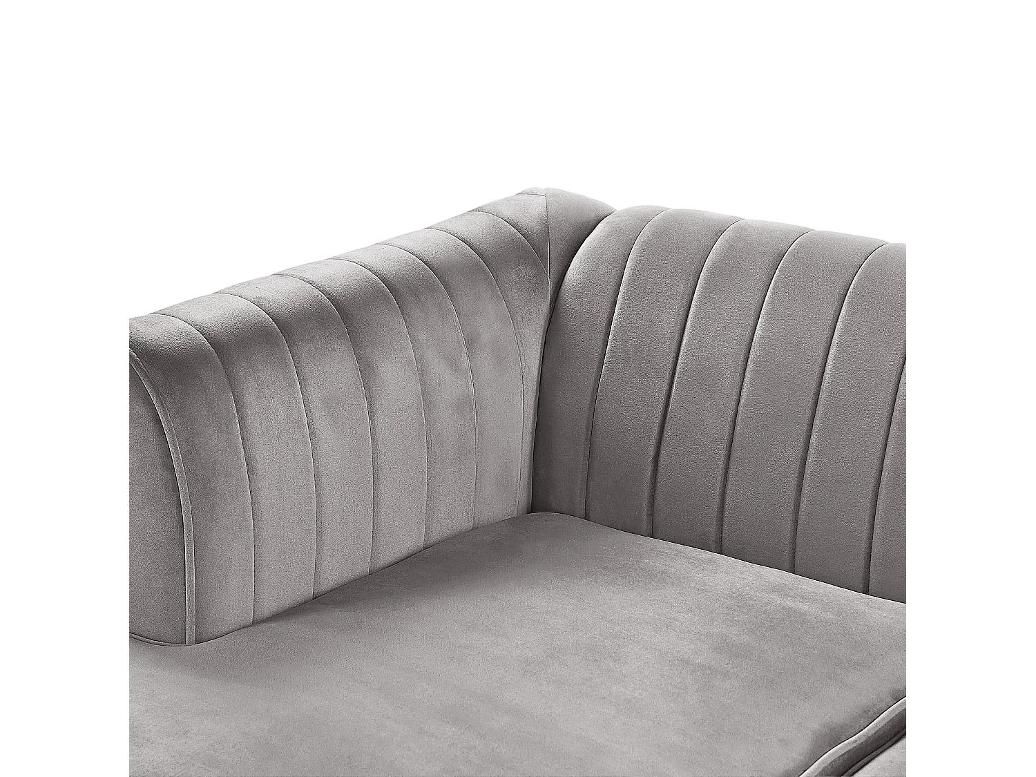 Canapé d'Angle - Timra - Côté Droite, en Velours, Gris