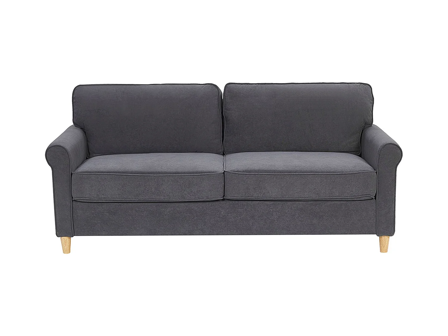 3-Sitzer Sofa in Grau aus Samtstoff Retro-Stil Traditionell-Modern Ronneby