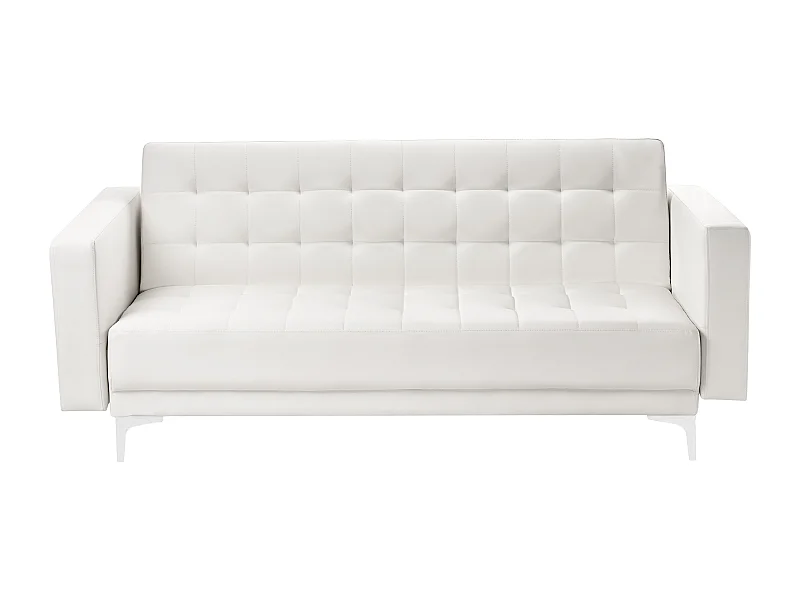 Sofá-cama ABERDEEN Pele sintética Branco 3 lugares