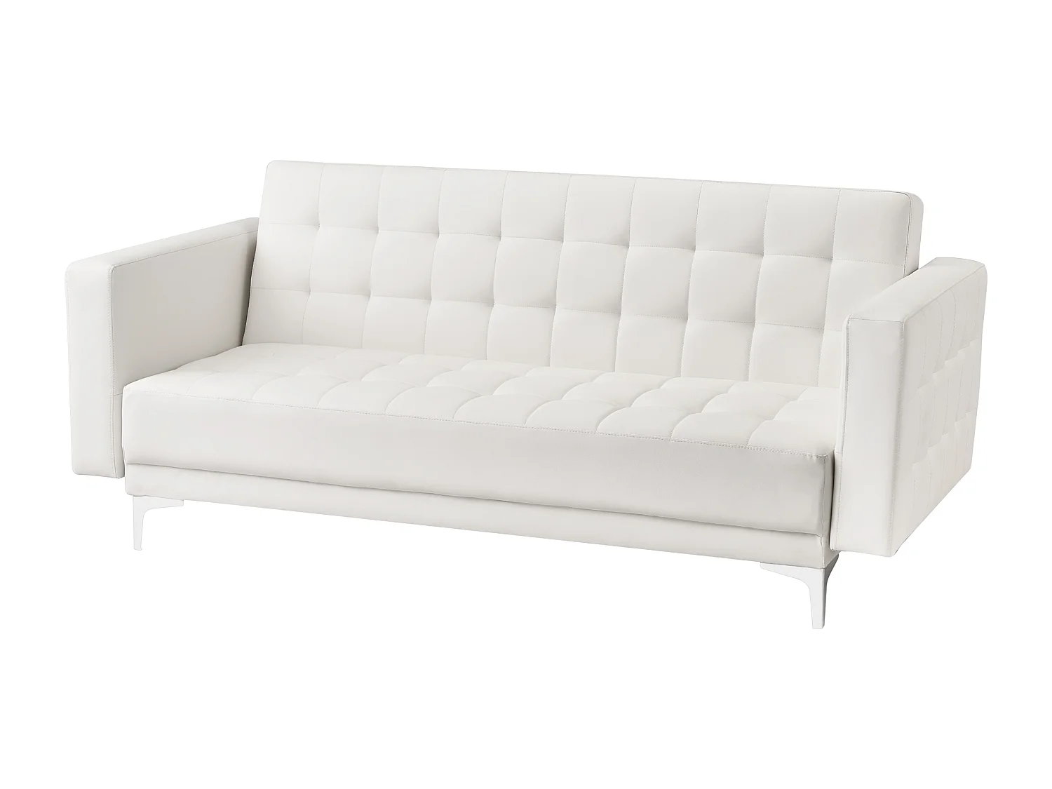 Sofá cama ABERDEEN Piel sintética Blanco 3 plazas