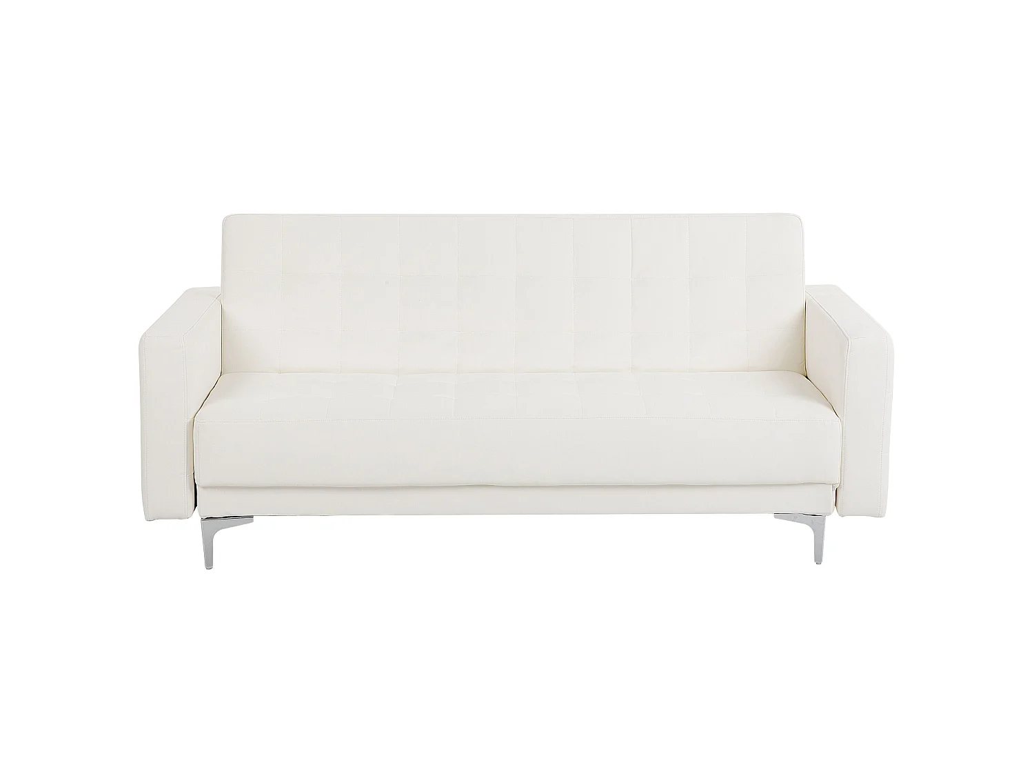 Canapé convertible clic-clac 3 places en simili cuir blanc ABERDEEN