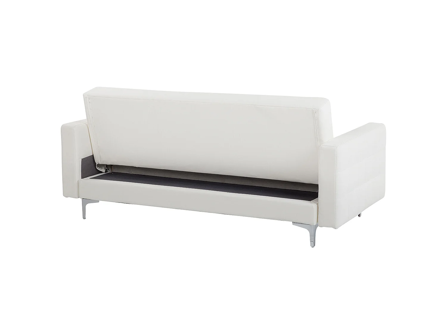 Canapé convertible clic-clac 3 places en simili cuir blanc ABERDEEN