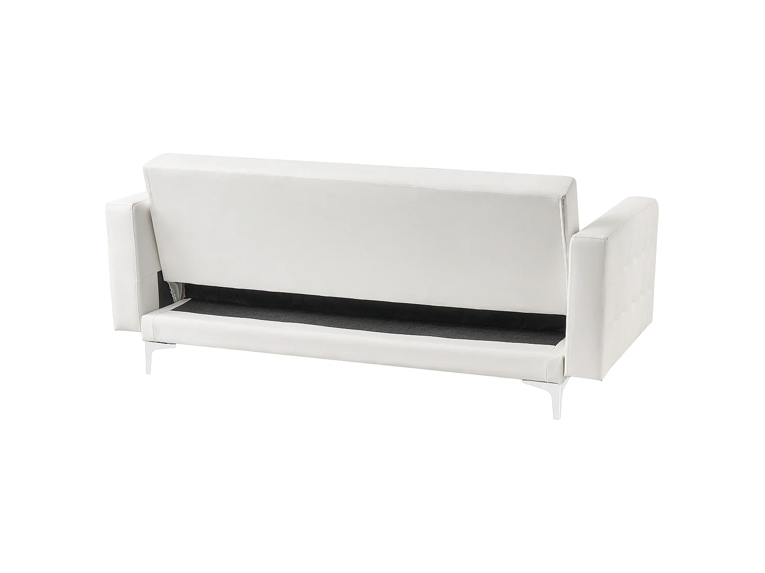 Canapé convertible clic-clac 3 places en simili cuir blanc ABERDEEN
