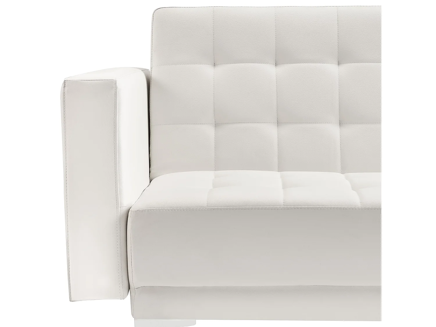 Canapé convertible clic-clac 3 places en simili cuir blanc ABERDEEN