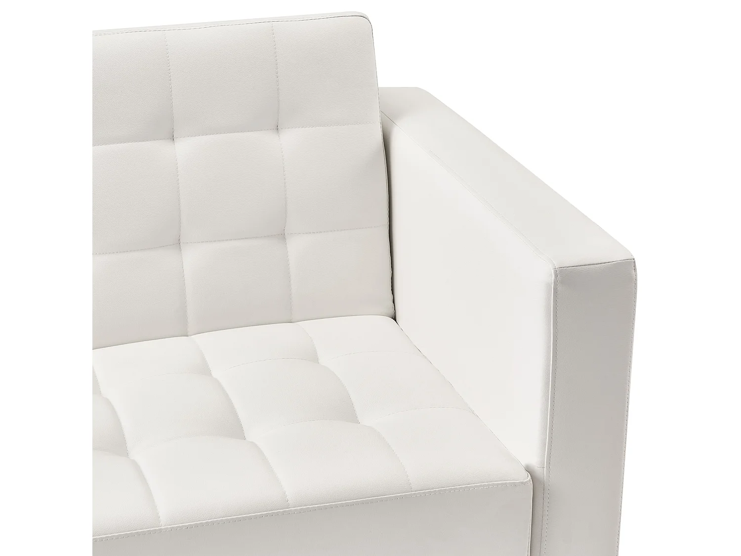 Canapé convertible clic-clac 3 places en simili cuir blanc ABERDEEN