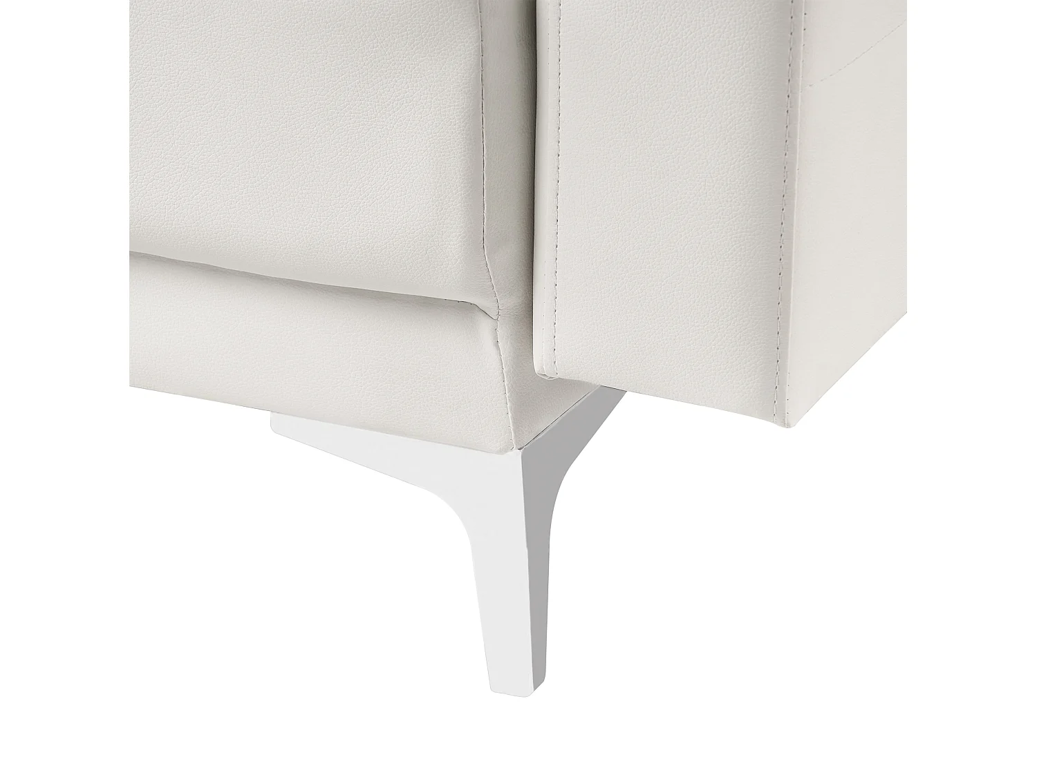 Canapé convertible clic-clac 3 places en simili cuir blanc ABERDEEN