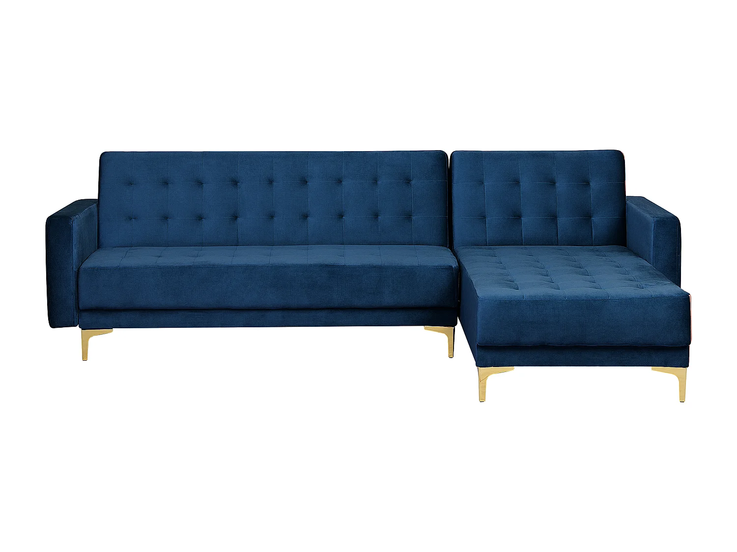 Narożnik rozkładany modułowy ABERDEEN Welur Granatowy dla 4 osób Lewostronny