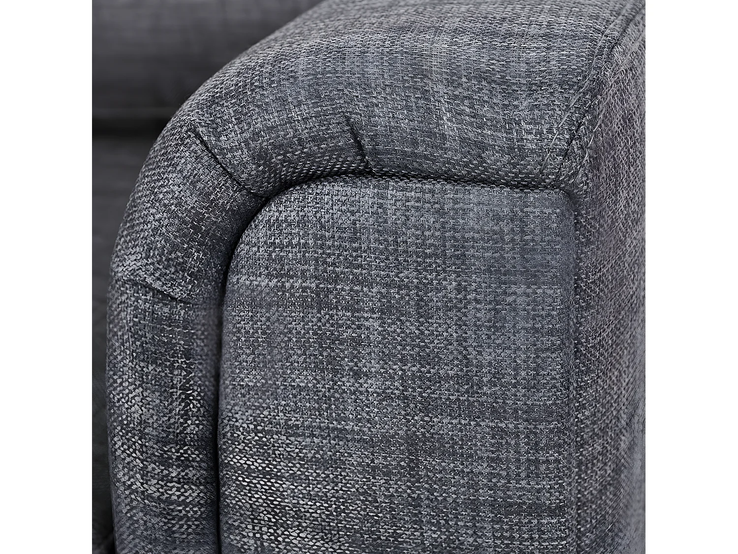 Hoekbank OSLO Stof Donkergrijs Met ottomaan 5-zitter Linkerzijde