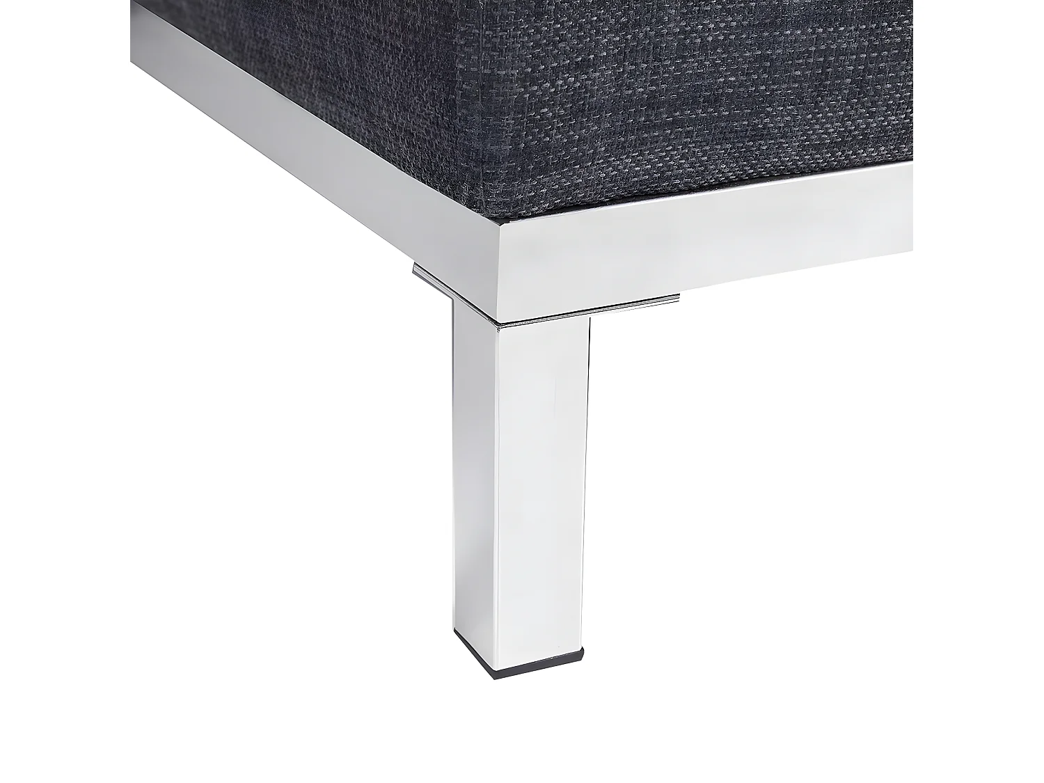 Hoekbank OSLO Stof Donkergrijs Met ottomaan 5-zitter Linkerzijde