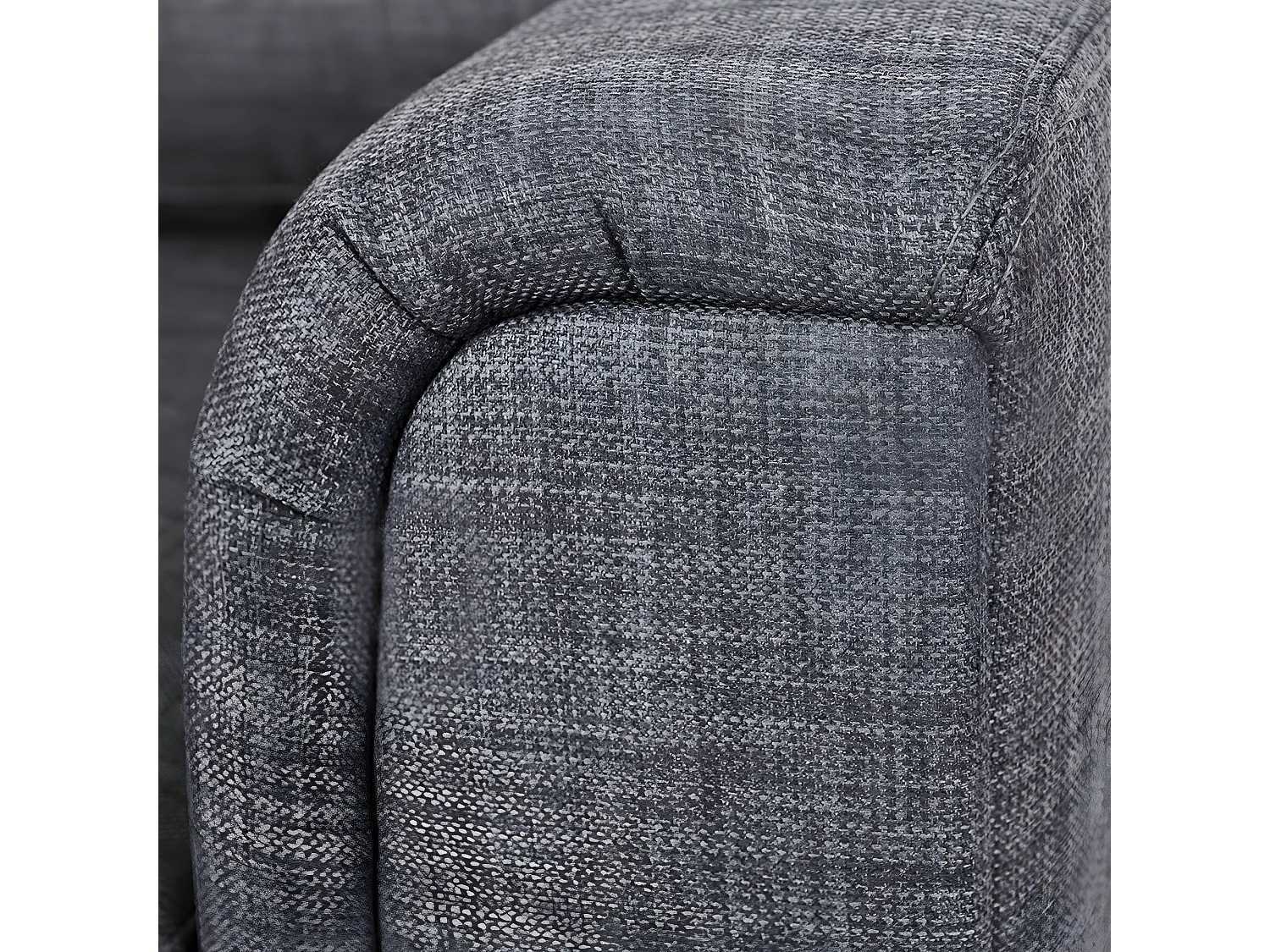 Canapé Angle à droite en Tissu Gris et Pouf Ottoman Housses Amovibles Oslo