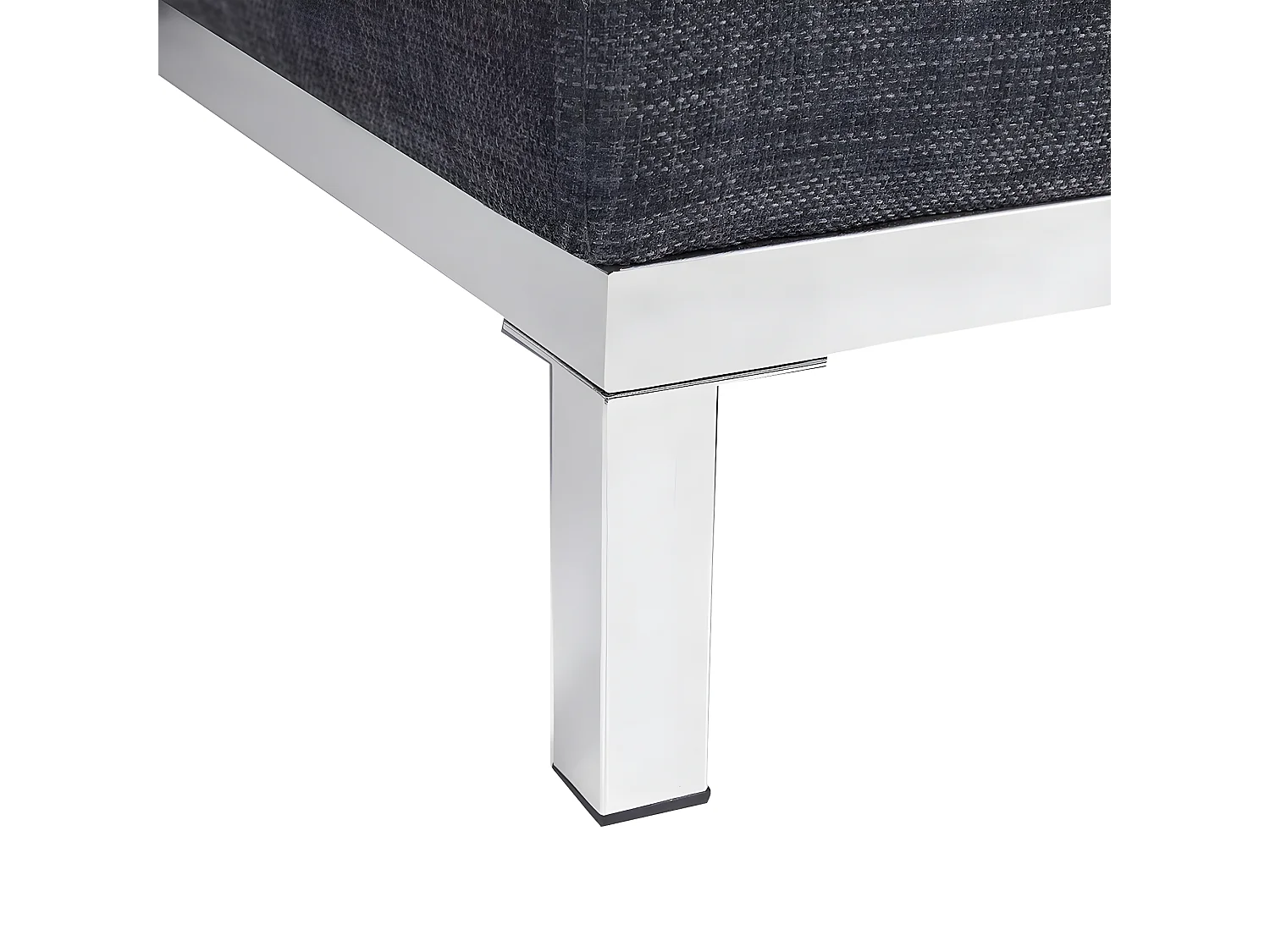 Canapé Angle à droite en Tissu Gris et Pouf Ottoman Housses Amovibles Oslo