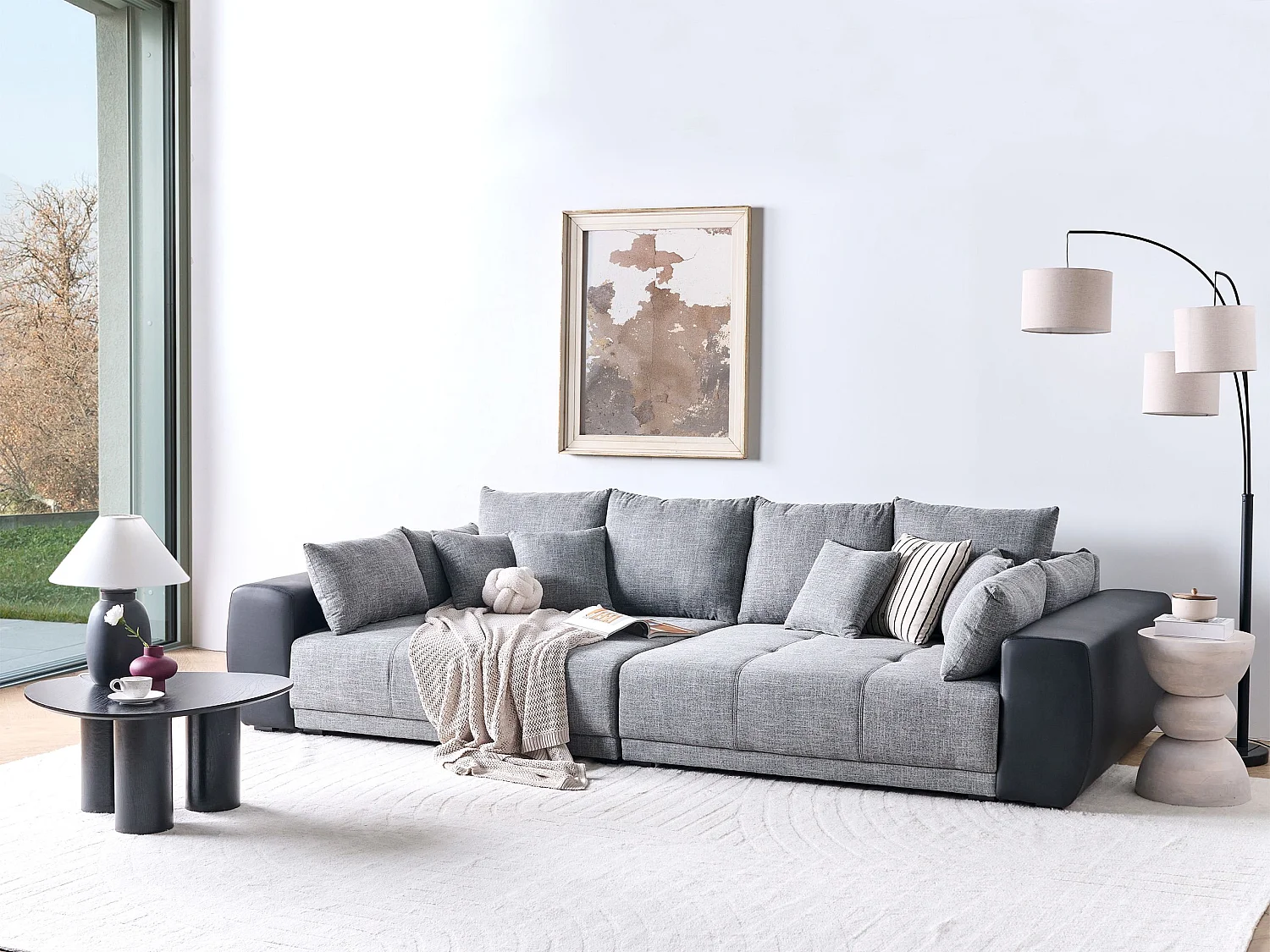 Bank TORPO Stof Grijs 4-zitter