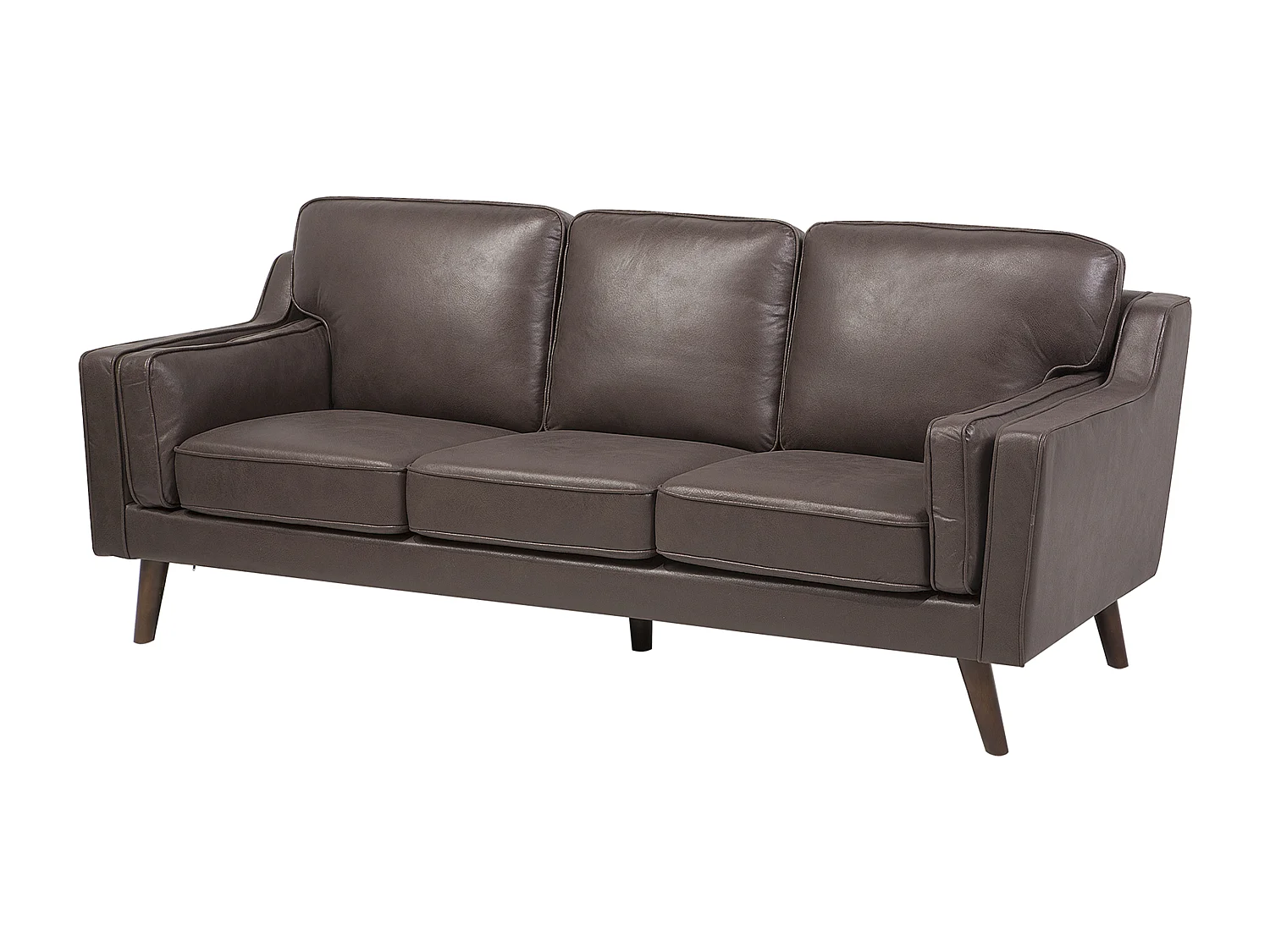 Bank LOKKA Kunstleer Bruin 3-zitter