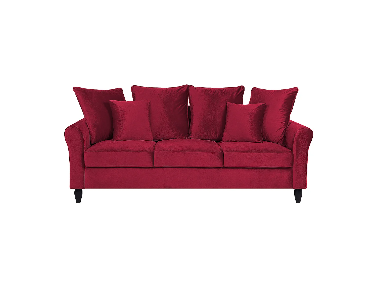 Canapé BORNHOLM Velours Rouge foncé 3 places